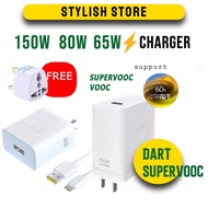 Utra Dart Charger 65W 80W 150W USB Supervooc 6A Power Adapter Fast Charging Cable For Vooc Charge Adaptor Realme OPPO