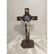 Benedict Coin Corpus Wooden Sitting Cross 20cm (6339) - Benedict Sitting Cross - Benedict Table Cros