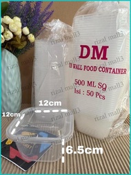 Spesial Thinwall Merek Dm Sq Kotak Kecil/Kotak Makan Plastik 500Ml Isi