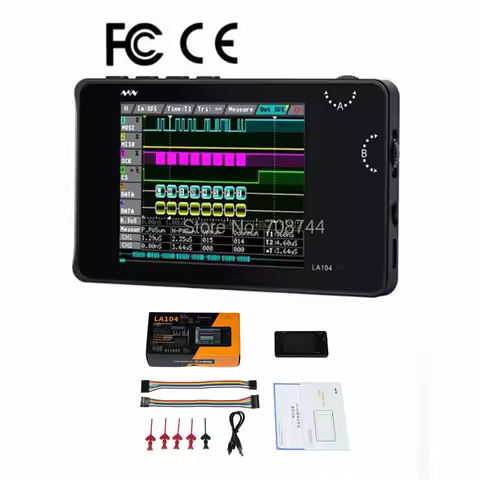 LA104 Mini DSO Digital Logic Analyzer 2.8" Screen 4 Channels Oscilloscope SPI IIC UART Programmable
