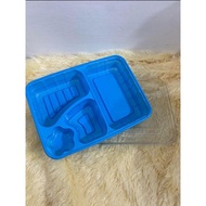 Blue bento mica contains 50 pcs / 4-partition bento mica / 4-partition mica