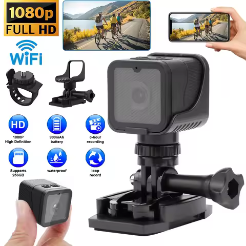1080P HD Mini Action Camera Portable WiFi hotspot mini DV camera, Waterproof outdoor sports camera, 