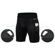 ELFS ACTIVE Compression Men's Shorts Leggings Gym Baselayer Short Pants Sports Pants - Active Black,