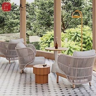 Rattan Tea Table Chair Balcony Sofa Outdoor Leisure Courtyard Hotel Sunscreen Garden Combination Vil