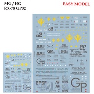 [EASY MODEL ] 62490/62603 MG / HG RX-78 GP02 GUNDAM WATER SLIDE DECAL