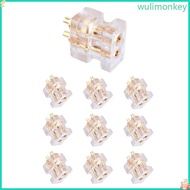 WU 10pcs 0 78mm Double Needle Socket Female DIY Earphone Adapter High-end Headphone Cable Accessorie
