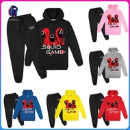 【3.15 Hot Sale】squid game hoodie+Pants Kids Sets sweater kids baju squid game budak girls Boys cotton Long Sleeve Hoodie Children long pants kids sweater for Girls