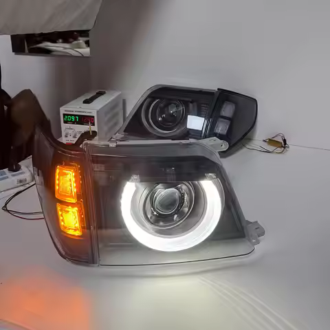 Pair LED Car Headlight for Toyota Land Cruiser PRADO LC90 FJ90 RZJ90 VZJ95 KZJ95 1998 to 2001 81110-