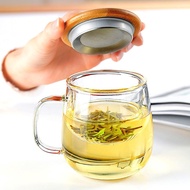 Gelas Teh Saringan Mug Cangkir Glass Tea Cup With Tea Infuser Filter