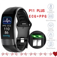 Health Fitness Trackers P11 Plus Smart Bracelet Body Temperature Smart Wristband ECG PPG Smart Watch HR Blood Smartwatches
