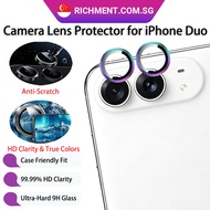 【 SG SELLER 】RICHMENT CD Pattern Colorful Camera Lens Protector for iPhone Duo 9H Tempered Glass HD 