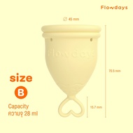 ถ้วยอนามัย FlowDays SizeB Heavy flow 5 สี เลือกสีได้ ใช้งานง่าย สบาย ใช้ซ้ำได้