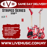EVH Striped Series 5150 Electric Guitar, Maple FB, Red Black White Stripes