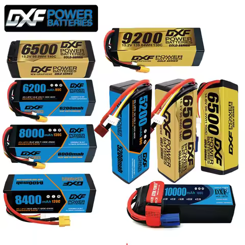 DXF Lipo 4S 6S 14.8V 15.2V 22.2V Battery 5200mAh 6200mAh 6500mAh 7000mAh 8000mAh 8400mAh 9200mAh 100