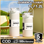 1.2L Tumbler Tahan Sejuk Thermos Bottle Thermos Cup With Straw Portable Botol Air Tahan Sejuk Stainl