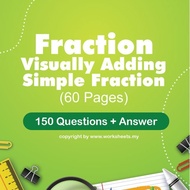 IGCSE Math: FRACTION- Visually Adding Simple Fraction 150 Q+A | IGCSE Maths | Maths for Kids (PDF)