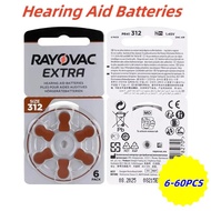 6-60Pcs RAYOVAC EXTRA  Hearing Aid Batteries A312 312A 312 P312 PR41 High Performance Zinc Air Batte