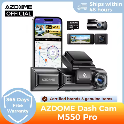 AZDOME M550 Pro 5.8Ghz WiFi 2/3 Channel Dash Cam 4K+1080P Built-in GPS 3.19" IPS Screen Car DVR IR N