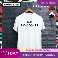 100% PREMIUM COTTON COACH 100% Cotton Tshirt T Shirt Streetwear Round Men Women Unisex Baju Lelaki W