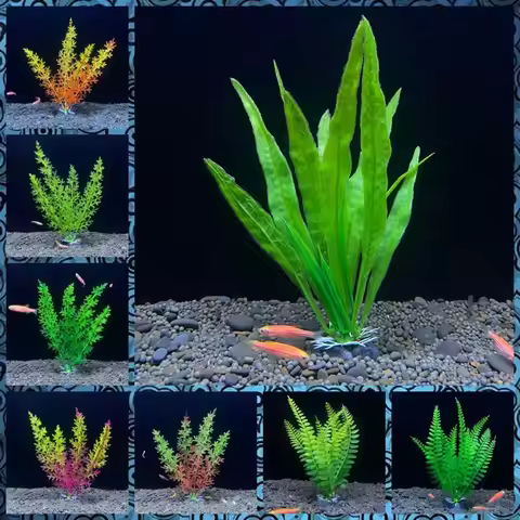 Fish Tank Ornament Plant Aquarium Artificial Decor Plants Simulation Water Grass Fish Bowl Plastic D