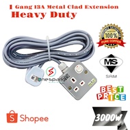 1 GANG 2 GANG 13A HEAVY DUTY EXTENSION PORTABLE METAL CLAD