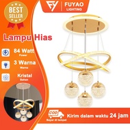 FUYAO LIGHTING Hanging Lamp Aesthetic Style Crystal ChandelierRing