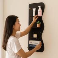 Bảng Treo Tường Pegboard Hình Sóng - Kích Thước 40x120cm / 50x120cm - Gỗ MDF Melamine - Màu Trắng Đe