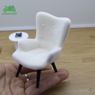 ETH 1 Piece 1/12 Dollhouse Plush Sofa Chair Side Table Furniture Model For Doll House Decor Miniatur