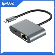 1000Mbps Ethernet Adapter Hub 60W PD Fast Charging Port Type-C toRJ45 2XUSB 3.0 Network Adapter forL