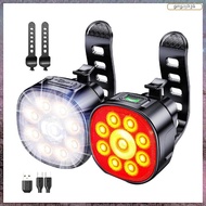 [L E U R] Bike Lights [4+6 Modes], USB Rechargeable Bike Lights Front & Back, IP65 Waterproof Bicycl