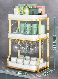 A179   三層 水杯 收納架 廚房收納架 倒掛杯瀝水架 茶具置物架 紅酒杯架 果蔬瀝水籃 水杯架 茶盤