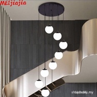 MEIJIAJIA Duplex Stair Chandelier Modern Minimalist Villa Apartment Chandelier Magic Bean Chandelier