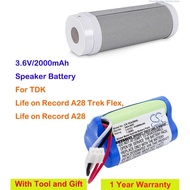 Cameron Sino  3.6V 2000mAh Speaker Battery 3AA-HHC for TDK Life on Record A28, Life on Record A28 Tr