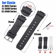 16mm Black Watch Band for Casio G-shock DW-5600 DW6900 DW9052 Series Watch Strap TPU Rubber Bracelet