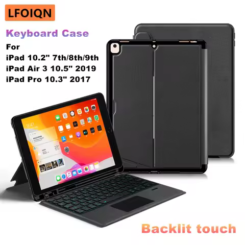 LFOIQN Keyboard Case For iPad 10.2 inch 7th 8th 9th generation iPad Air 3rd Pro 10.5 in Magic Magnet