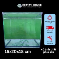 [bettashouse] Fish Tank 15x20x18 cm Transparent Molded Corner Medium Tabletop Living Room Decoration