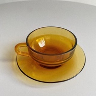 日本昭和時代琥珀色咖琲杯