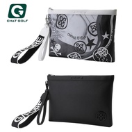 G/FORE Black and White Leather Handheld Golf Bag - leather golf Bag, Pouch Bag