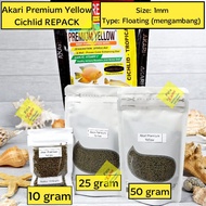 Akari Premium Yellow Cichlid Repack | 1mm floating | Ys Pellet chana Fish