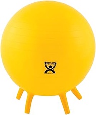CanDo Non-Slip Inflatable Exercise Ball with Stability Feet for Exercise, Workout, Core Training, St
