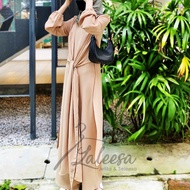 LALEESA (Jumpsuit + Cardigan) 2 Piece Belted Jumpsuit Dress Muslimah Dress Baju Muslimah Baju Raya 2