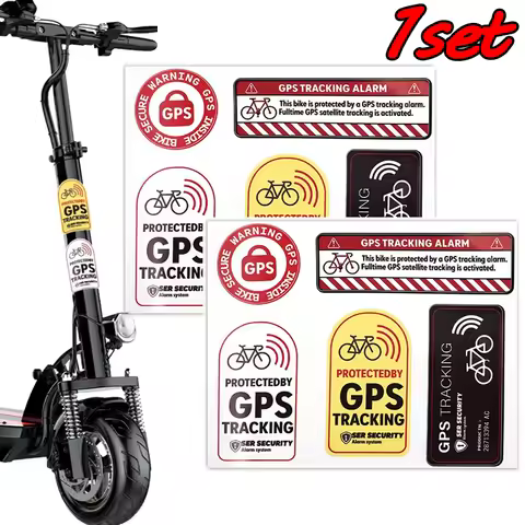 5Pcs/set GPS Tracking Alarm Sticker Motorcycle Anti-Theft Warning Sticker Tracking Reflective Waterp