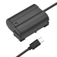 musdosg Andoer EN-EL15 Dummy Battery USB-C Coupler Adapter MH-25 with USB Type-C Spring Power Cable 