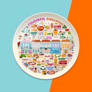 Singapore Gift Souvenir 10 inch Plate – Colourful Katong Shophouse Nonya Peranakan Kueh