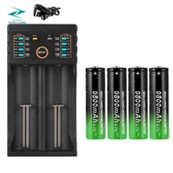 1Pcs 18650 Battery Rechargeable + 4Pcs Battery 3.7V 9800MAh Li-Ion Rechargeable Battery for Electric Fan Battery+Charger