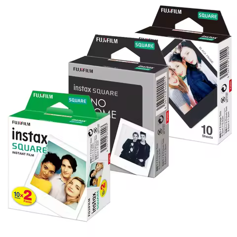 Fujifilm Instax Square White Edge Black Films Photo Paper 10-20 Sheets for Instax SQ10 SQ6 SQ1 Insta