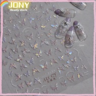 Nail Sticker, Self-adhesive Metallic Mirror Nail Art Transfer Sticker Paper, Fashion 5D Butterfly Ma