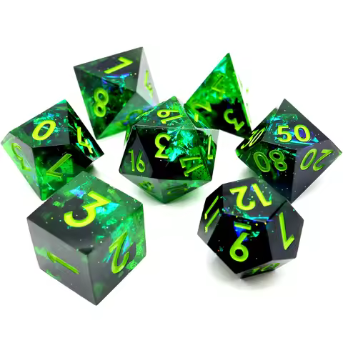 Resin DND Dice Set Sharp Edge Dice Polyhedral Handmade Board Games RPG Dice Role For Playing Table G
