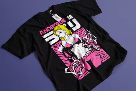 Android 18 Girl Tee Ecchi 90s Anime T Shirt Clothing Manga Japanese