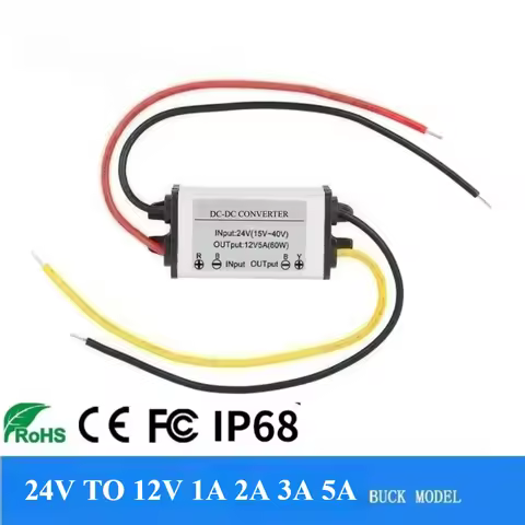 DC DC 24V to 12V 1A 2A 3A 4A 5A Converter Step Down Buck Model Converter DC-DC 24V to 12V 24V 12V Wa